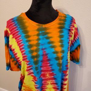 Tie Dye Boho bohemia style short sleeve T-shirt 100% cotton Size XL.